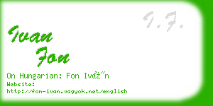 ivan fon business card